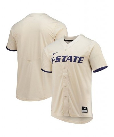 Men's Natural Kansas State Wildcats Replica Baseball Jersey $53.99 Jersey