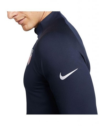 Men's Navy USMNT Strike Drill Performance Raglan Quarter-Zip Long Sleeve Top $33.60 Sweatshirt