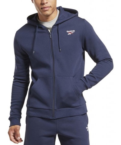 Men's Identity Fleece Chest Logo Full-Zip Hoodie Blue $29.70 Sweatshirt