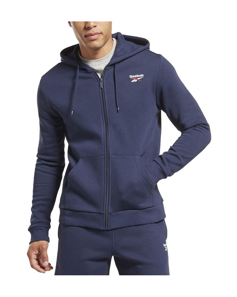 Men's Identity Fleece Chest Logo Full-Zip Hoodie Blue $29.70 Sweatshirt