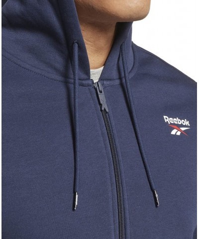 Men's Identity Fleece Chest Logo Full-Zip Hoodie Blue $29.70 Sweatshirt