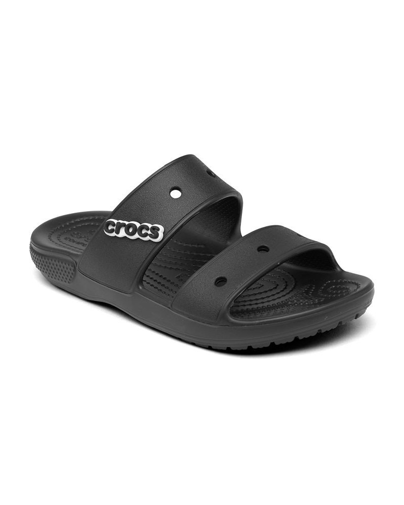 Women's Classic 2-Strap Slide Sandals Black $25.00 Shoes