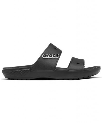 Women's Classic 2-Strap Slide Sandals Black $25.00 Shoes