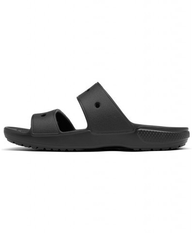 Women's Classic 2-Strap Slide Sandals Black $25.00 Shoes