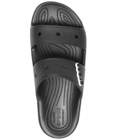 Women's Classic 2-Strap Slide Sandals Black $25.00 Shoes