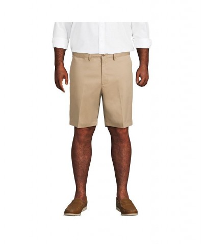 Men's Big and Tall Comfort Waist 9 Inch No Iron Chino Shorts Tan/Beige $31.48 Shorts