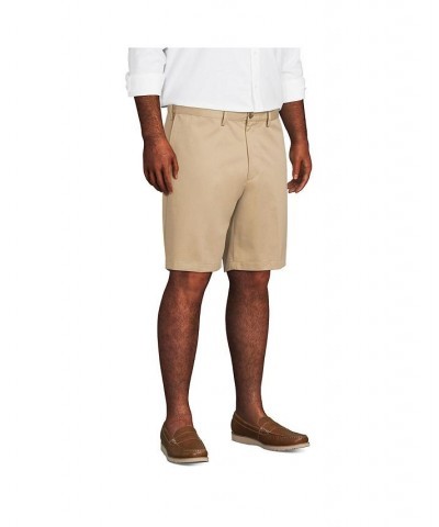 Men's Big and Tall Comfort Waist 9 Inch No Iron Chino Shorts Tan/Beige $31.48 Shorts