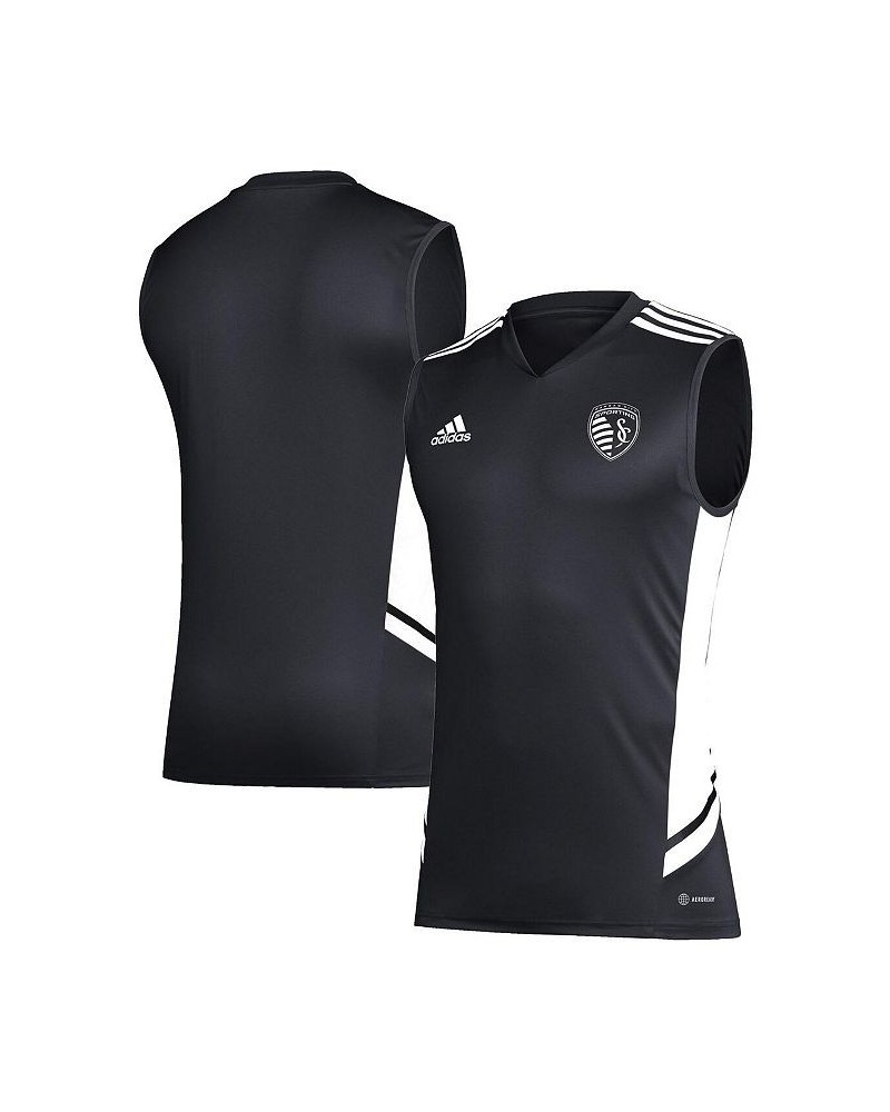 Men's Black, White Sporting Kansas City Sleeveless Training Jersey $23.10 Jersey