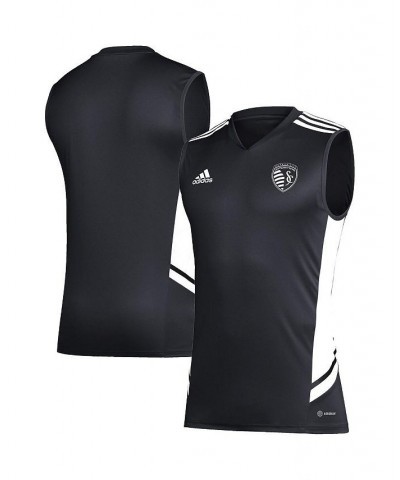 Men's Black, White Sporting Kansas City Sleeveless Training Jersey $23.10 Jersey