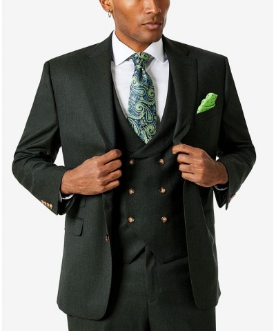 Men's Classic-Fit Wool Suit Green Flannel $66.60 Suits