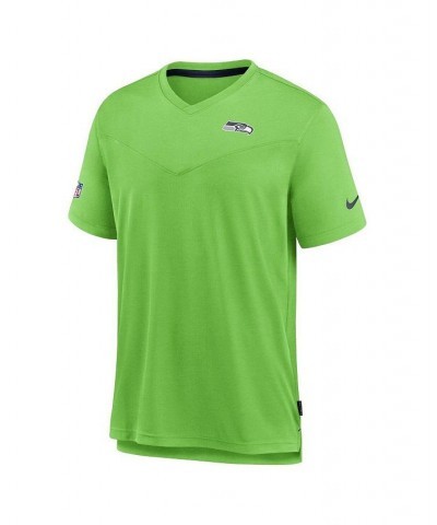 Men's Neon Green Seattle Seahawks 2022 Sideline Coach Chevron Lock Up Performance V-Neck T-shirt $23.97 T-Shirts