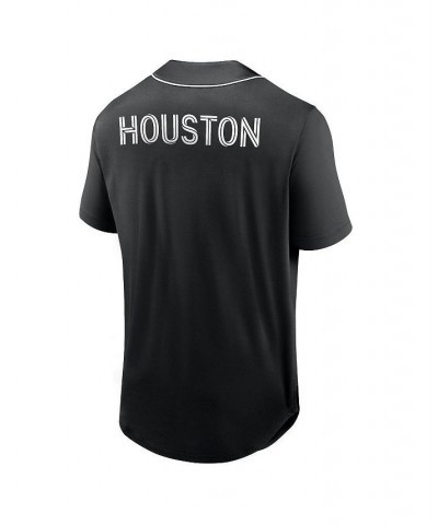 Men's Branded Black Houston Dynamo FC Third Period Fashion Baseball Button-Up Jersey $30.10 Jersey