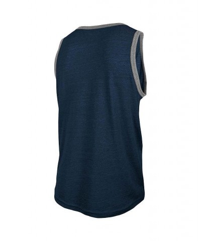 Men's Heathered Navy Tennessee Titans Ringer Tri-Blend Tank Top $16.73 T-Shirts