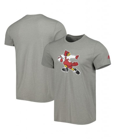 Men's Heathered Gray Louisville Cardinals Vintage-Like Logo Tri-Blend T-shirt $20.79 T-Shirts