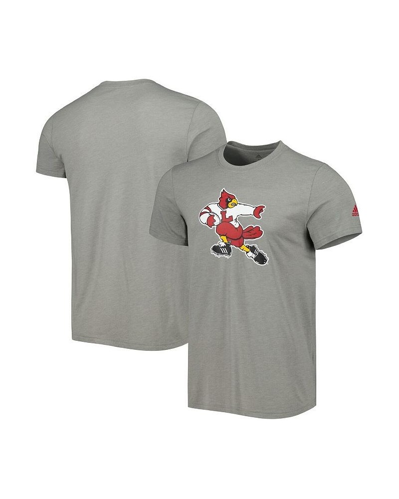 Men's Heathered Gray Louisville Cardinals Vintage-Like Logo Tri-Blend T-shirt $20.79 T-Shirts