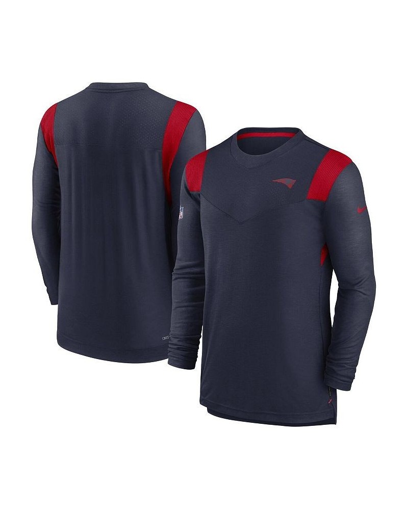 Men's Navy New England Patriots Sideline Tonal Logo Performance Player Long Sleeve T-shirt $38.24 T-Shirts