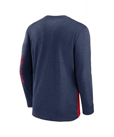 Men's Red, Navy Boston Red Sox Cooperstown Collection Rewind Splitter Slub Long Sleeve T-shirt $30.59 T-Shirts