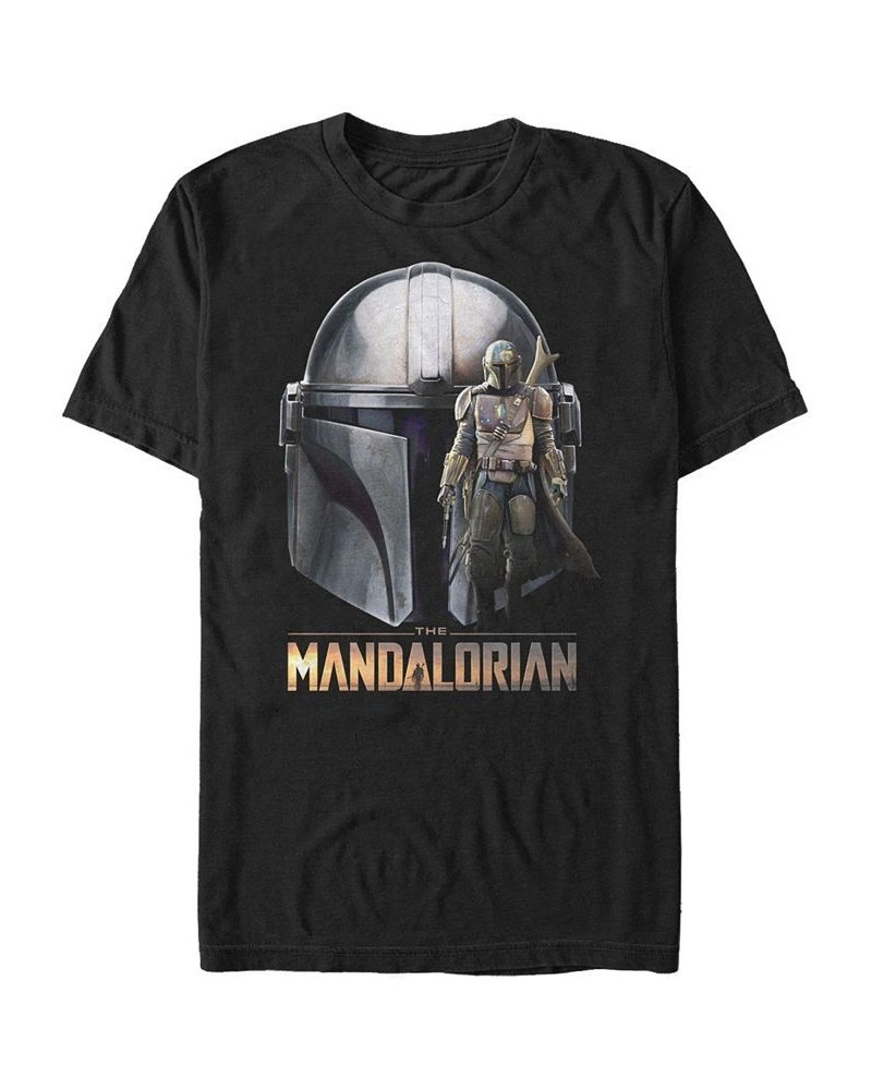 Men's Mando Head Short Sleeve Crew T-shirt Black $20.64 T-Shirts