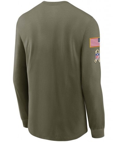 Men's Olive Seattle Seahawks 2021 Salute To Service Performance Long Sleeve T-Shirt $22.78 T-Shirts