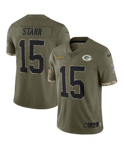 Men's Bart Starr Olive Green Bay Packers 2022 Salute To Service Retired Player Limited Jersey $60.90 Jersey