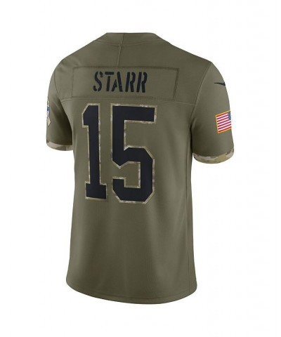 Men's Bart Starr Olive Green Bay Packers 2022 Salute To Service Retired Player Limited Jersey $60.90 Jersey