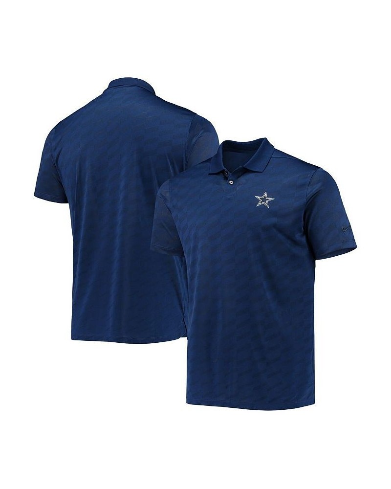 Men's Navy Dallas Cowboys Jacquard Wing Performance Polo Shirt $44.19 Polo Shirts