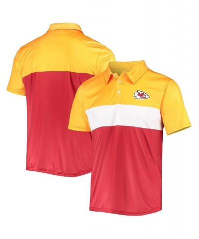 Men's Gold, Red Kansas City Chiefs Retro Colorblock Polo Shirt $23.10 Polo Shirts