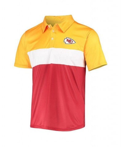 Men's Gold, Red Kansas City Chiefs Retro Colorblock Polo Shirt $23.10 Polo Shirts