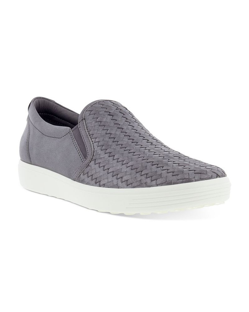 Women's Soft 7 Woven Slip-On Sneakers Blue $75.60 Shoes