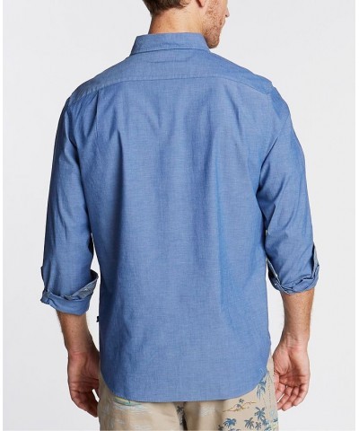 Men's Classic-Fit Stretch Solid Oxford Button-Down Shirt Riviera Blue $26.00 Shirts