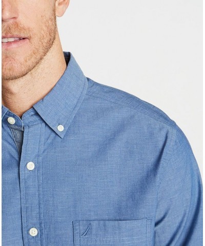 Men's Classic-Fit Stretch Solid Oxford Button-Down Shirt Riviera Blue $26.00 Shirts