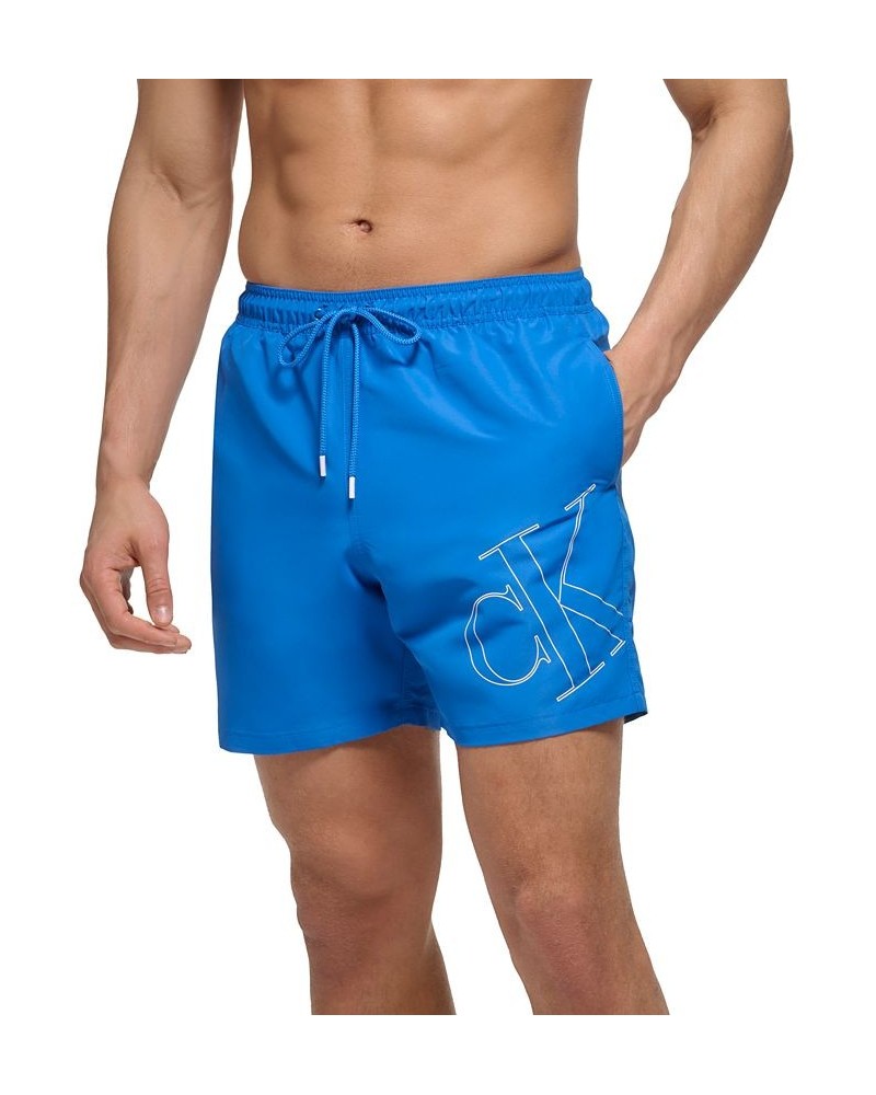 Men's 5" CK Outline Logo Swim Trunks PD04 $36.84 Swimsuits