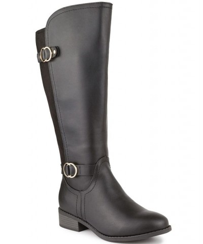 Leandraa Wide-Calf Riding Boots Black $32.50 Shoes