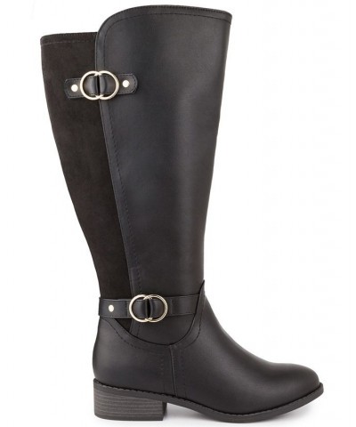 Leandraa Wide-Calf Riding Boots Black $32.50 Shoes