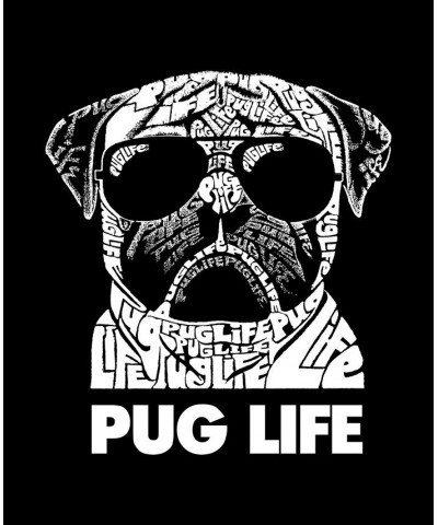 Men's Pug Life Word Art Crewneck Sweatshirt Gray $24.50 Sweatshirt