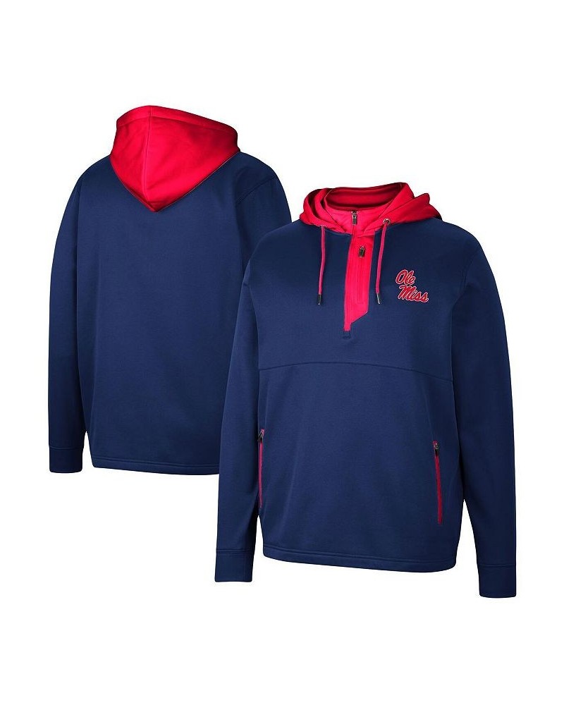 Men's Navy Ole Miss Rebels Luge 3.0 Quarter-Zip Hoodie $40.80 Sweatshirt