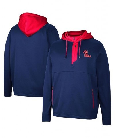 Men's Navy Ole Miss Rebels Luge 3.0 Quarter-Zip Hoodie $40.80 Sweatshirt