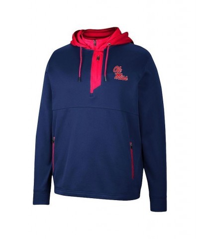 Men's Navy Ole Miss Rebels Luge 3.0 Quarter-Zip Hoodie $40.80 Sweatshirt