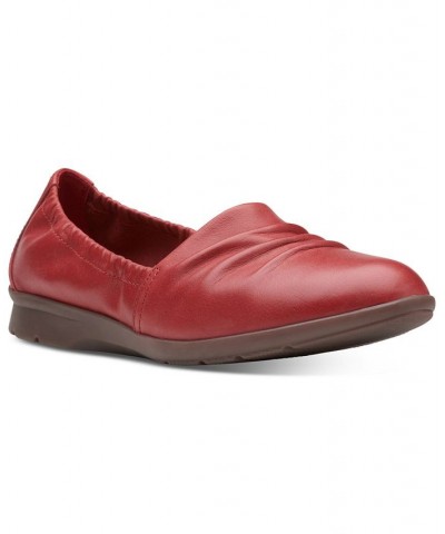 Women's Jenette Ruby Slip-On Flats Red $40.00 Shoes