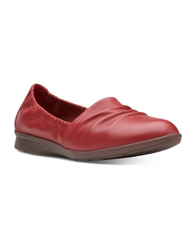 Women's Jenette Ruby Slip-On Flats Red $40.00 Shoes