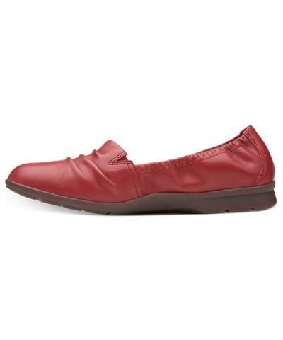 Women's Jenette Ruby Slip-On Flats Red $40.00 Shoes