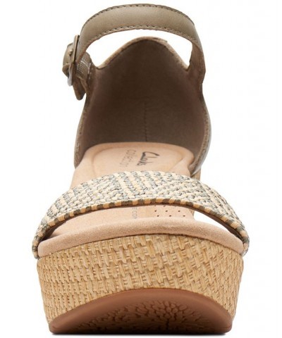 Women's Rose Ease Ankle-Strap Espadrille Platform Wedge Sandals Green $45.78 Shoes