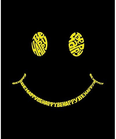 Men's Premium Blend Word Art Be Happy Smiley Face T-shirt Black $23.84 T-Shirts