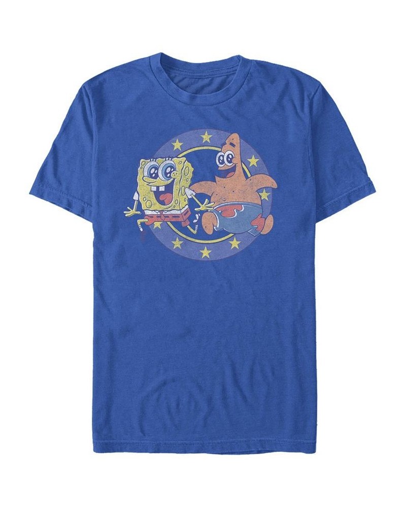 Men's SpongeBob Patrick Short Sleeve Crew T-shirt Blue $15.05 T-Shirts