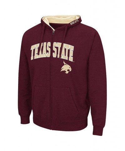 Men's Maroon Texas State Bobcats Arch and Logo 3.0 Full-Zip Hoodie $31.79 Sweatshirt