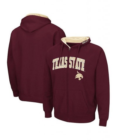 Men's Maroon Texas State Bobcats Arch and Logo 3.0 Full-Zip Hoodie $31.79 Sweatshirt