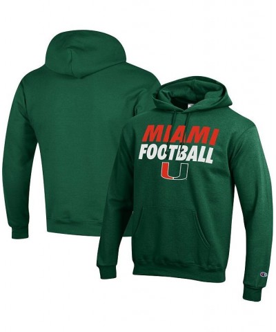 Men's Green Miami Hurricanes Game Ready Football Pullover Hoodie $27.00 Sweatshirt