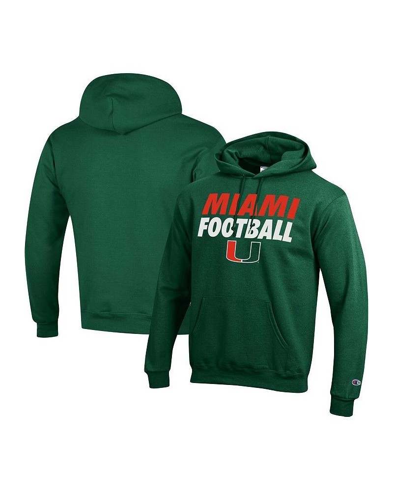 Men's Green Miami Hurricanes Game Ready Football Pullover Hoodie $27.00 Sweatshirt