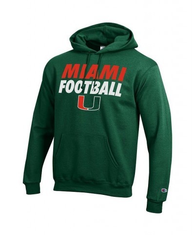 Men's Green Miami Hurricanes Game Ready Football Pullover Hoodie $27.00 Sweatshirt