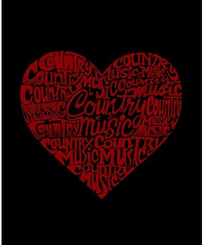 Men's Premium Blend Word Art Country Music Heart T-shirt Black $23.39 T-Shirts